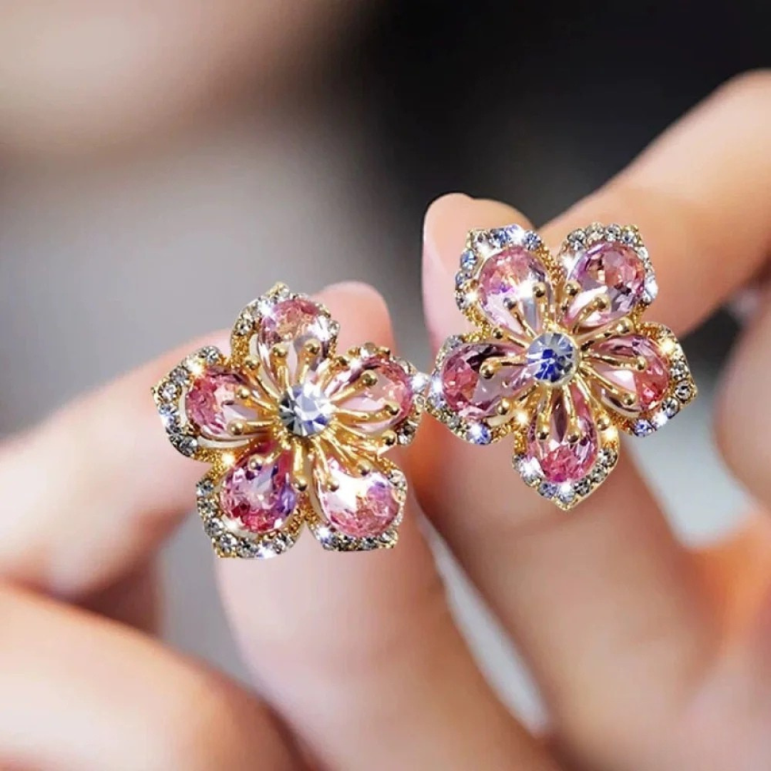 Boucles d'oreilles en zirconium multicolore en argent sterling
