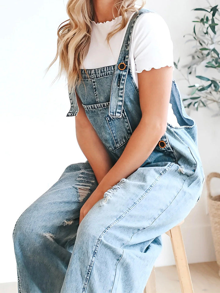 CATALINA – SALOPETTE EN DENIM VINTAGE LAVÉ