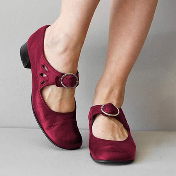 Beatrice – Sandales en cuir à talon compensé avec boucle ajustable orthopédique