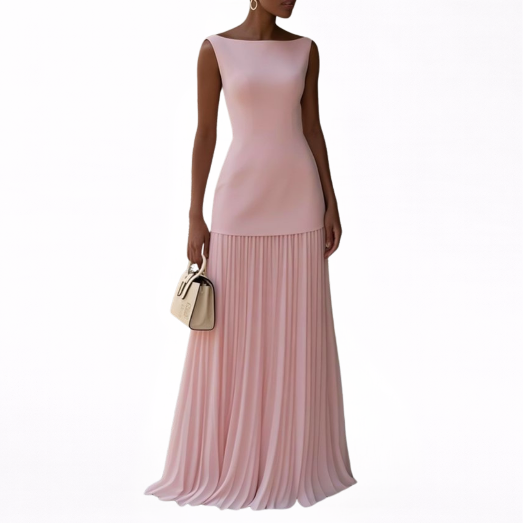 Celeste - Robe Maxi Plissée