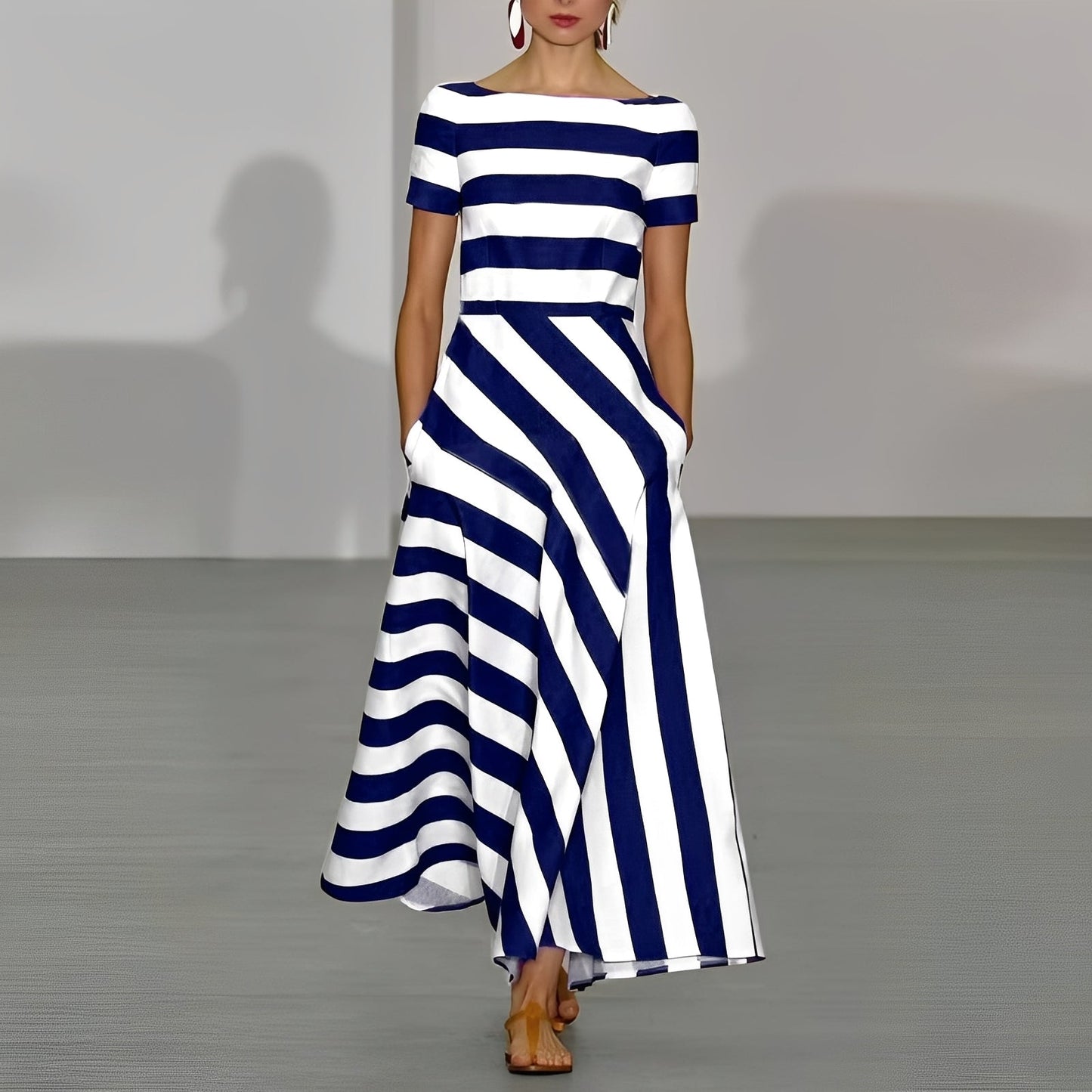 Rebecca - Élégant robe maxi en ligne A pour femmes