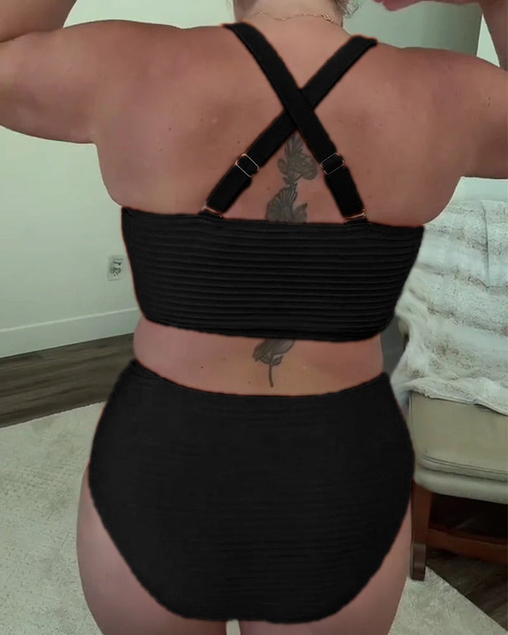 Bikini décontracté de couleur unie triangle