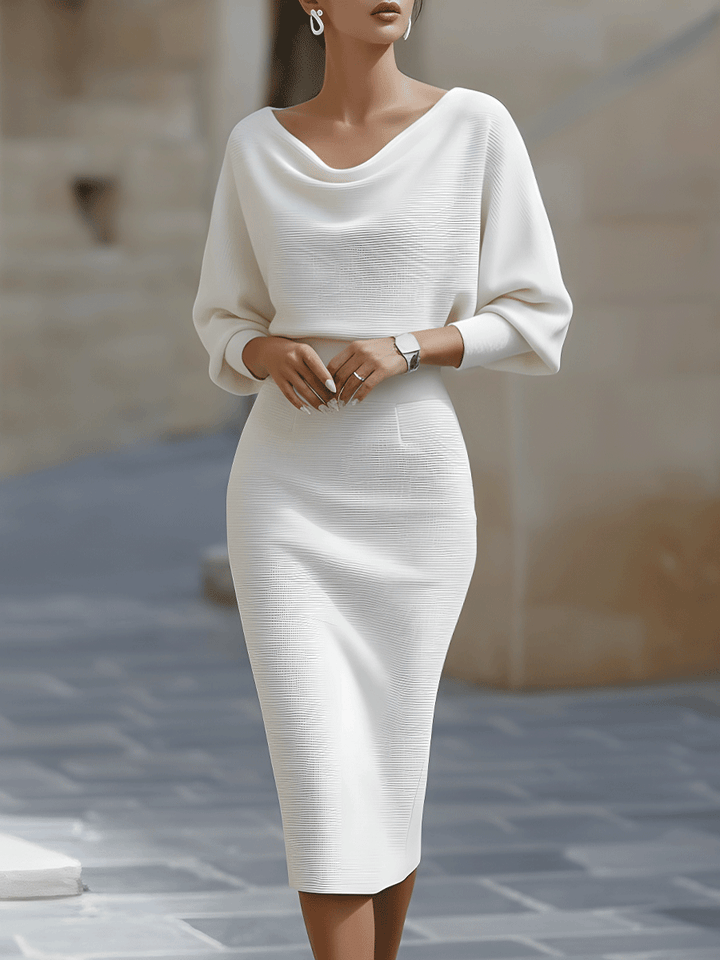 Brielle | Robe Midi Élégante Drapée
