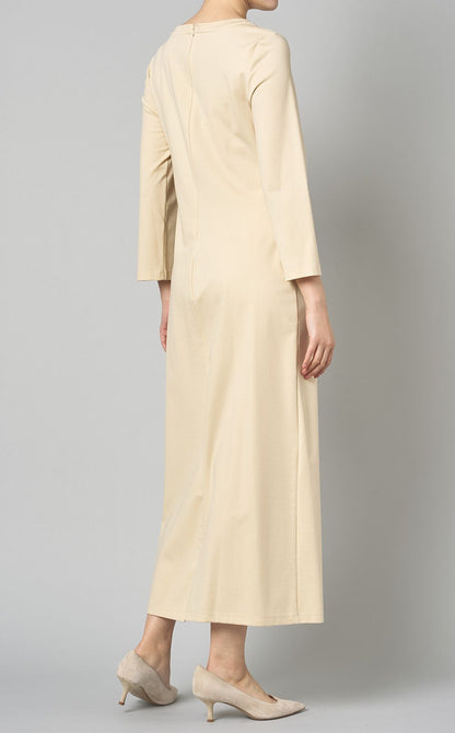 Robe en Tricot avec Plis Latéraux