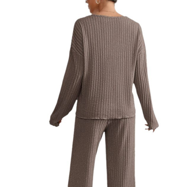 CALYNTHA – ENSEMBLE DEUX PIÈCES EN TRICOT À COL EN V