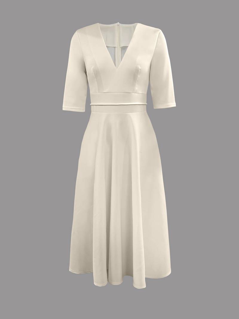 Faye | Robe d'invitée de Mariage Blanc pour femme | Midi