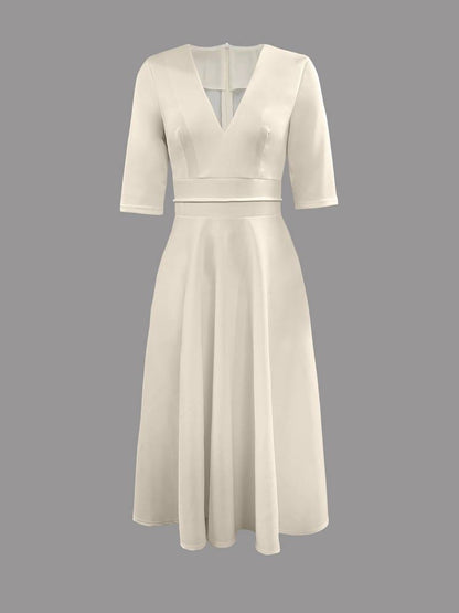 Faye | Robe d'invitée de Mariage Blanc pour femme | Midi