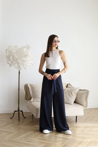 ARIANE – PANTALONS EN LIN À JAMBES LARGES POUR FEMMES