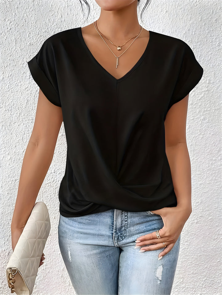BELLA | Haut V-Neck Détail Twist Classique