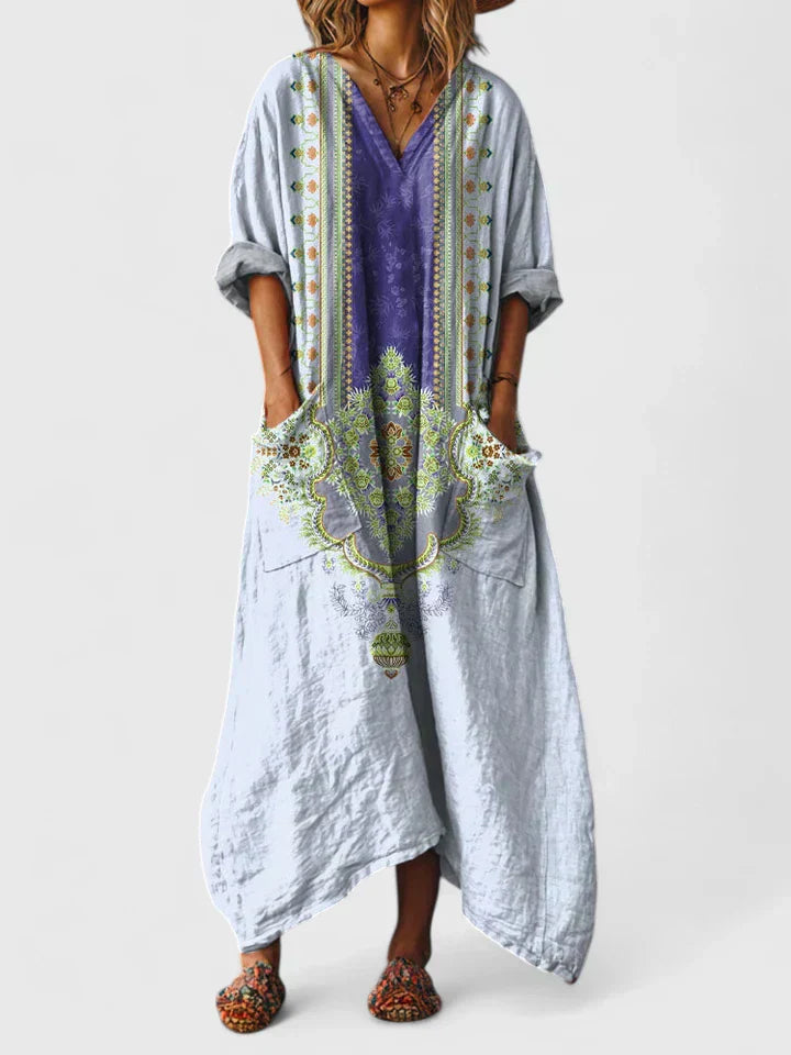 Althea – Robe Bohème Brodée à Coupe Fluide