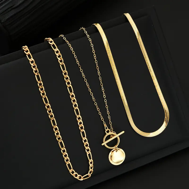 Collier Superposé Savira avec Pièce Texturée | Or