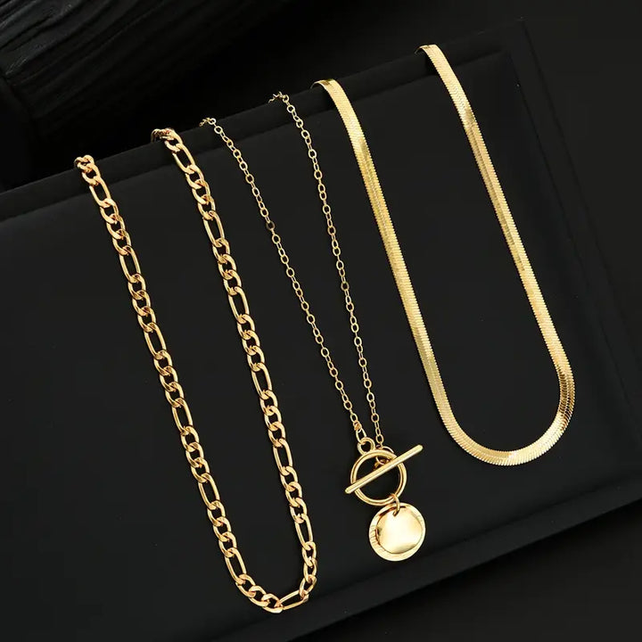 Collier Superposé Savira avec Pièce Texturée | Or
