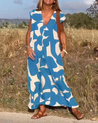 Sarinya - Robe Imprimée Avec Décolleté en V