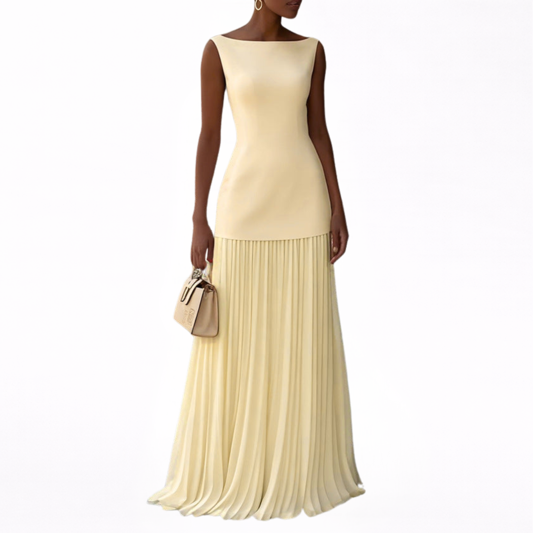 Celeste - Robe Maxi Plissée