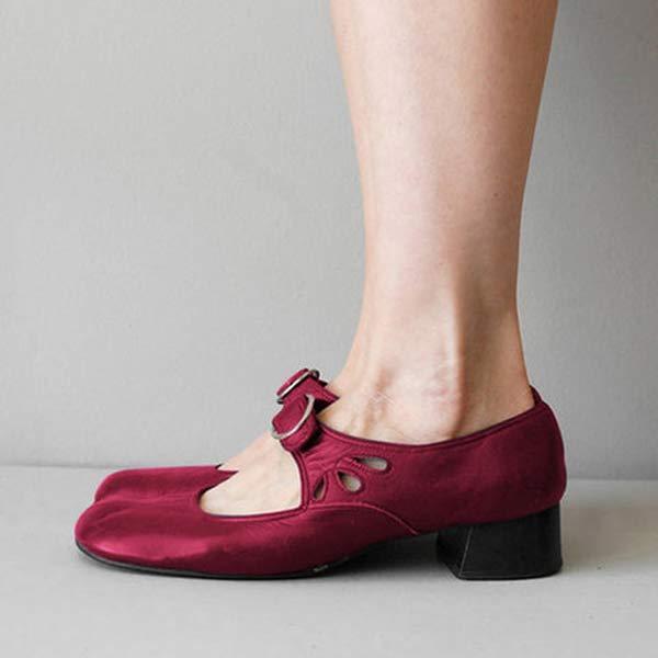 Beatrice - Sandales à Talon en Cuir avec Boucle Orthopédique