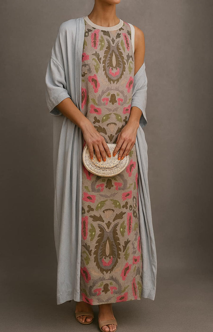 Corvalisse | Élégante robe maxi avec étole coordonnée