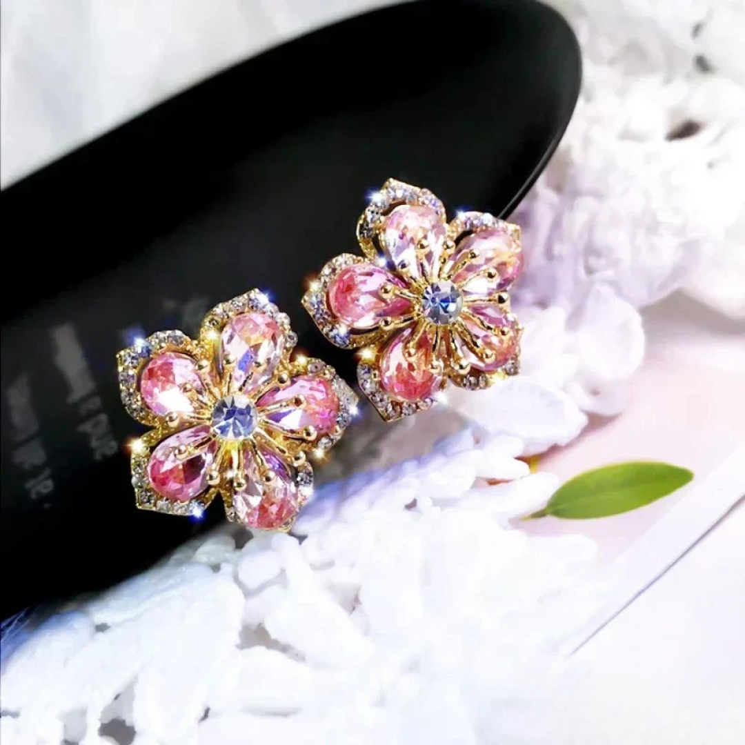 Boucles d'oreilles en zirconium multicolore en argent sterling