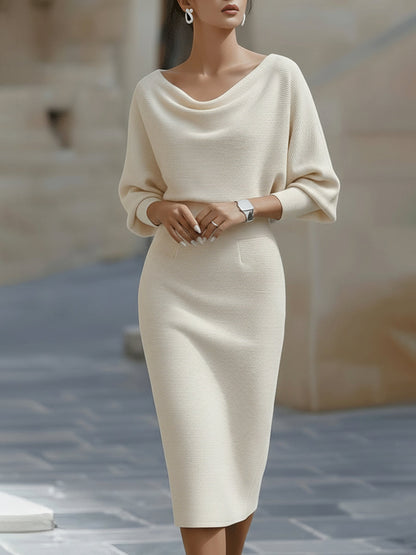 Clarisse™ — Robe midi drapée élégante intemporelle