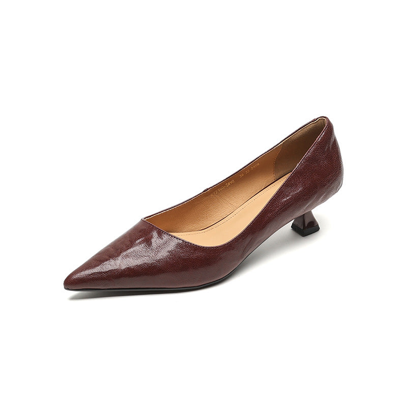 Annie - Bottines en cuir élégantes à talon moyen pour femme