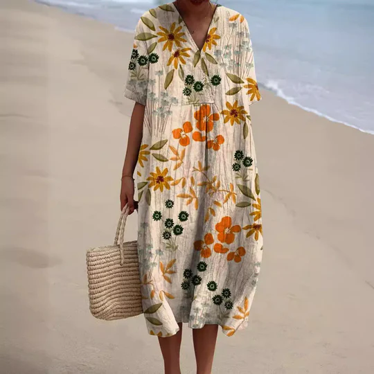 GABRIELA – ROBE DÉCONTRACTÉE AVEC THÈME FLORAL