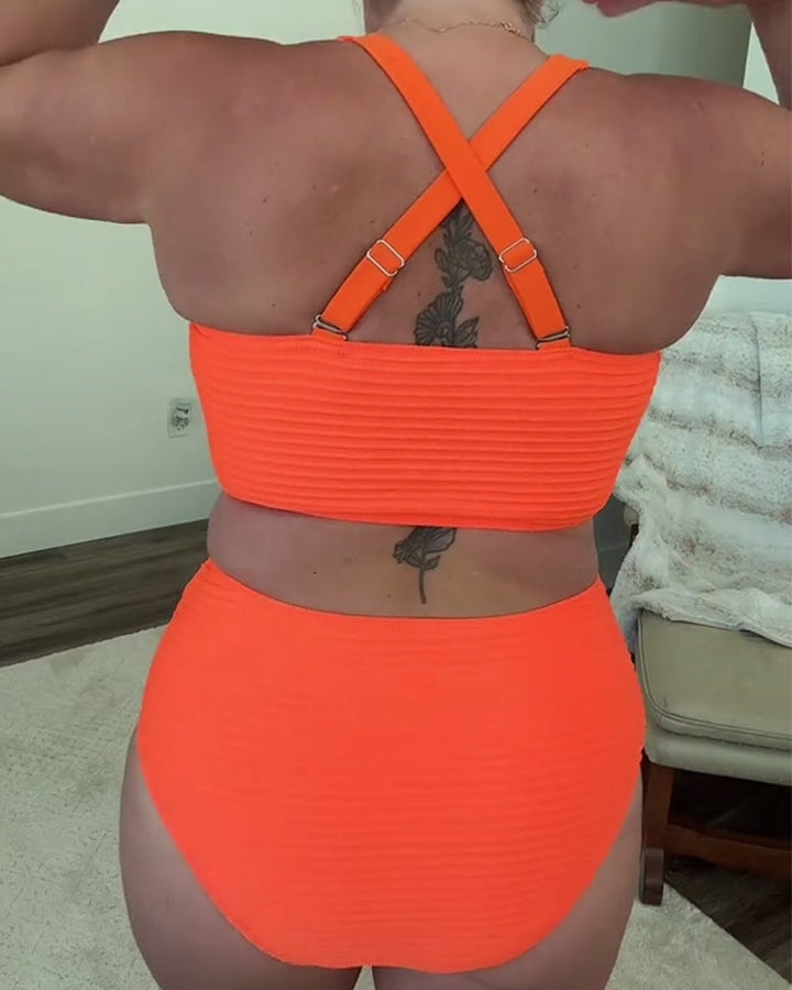 Bikini décontracté de couleur unie triangle