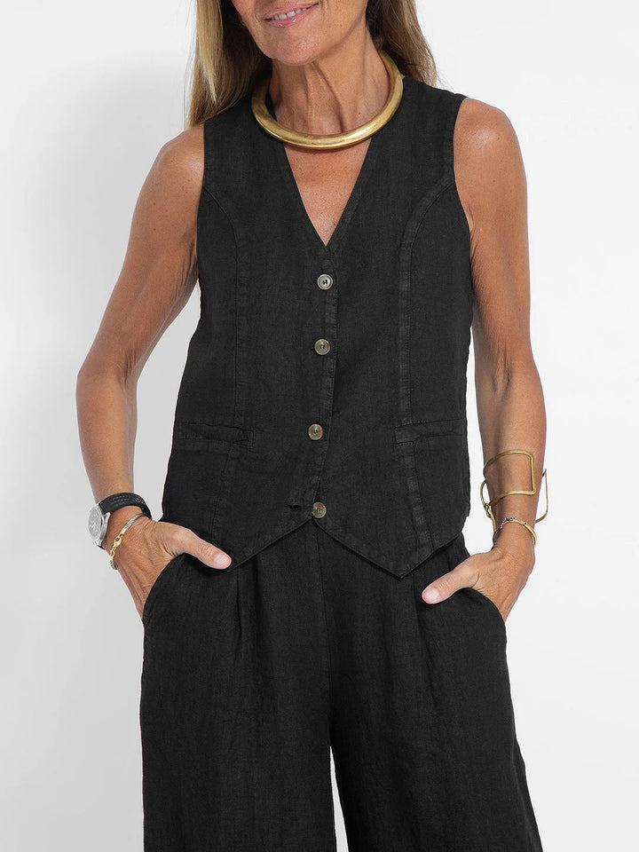 Aira - Ensemble de Gilet Boutonné & Pantalons Amples