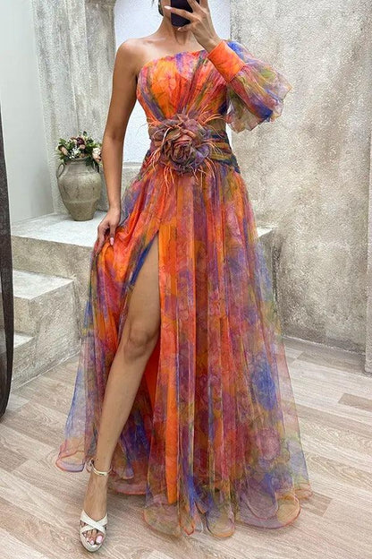 Grace | Robe Maxi Plissée Florale pour l'Évasion Estivale