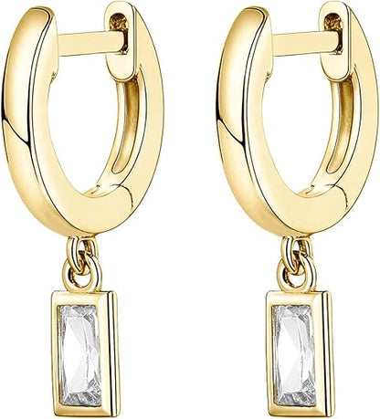 Boucles d'oreilles en forme de colonne suspendue | Or