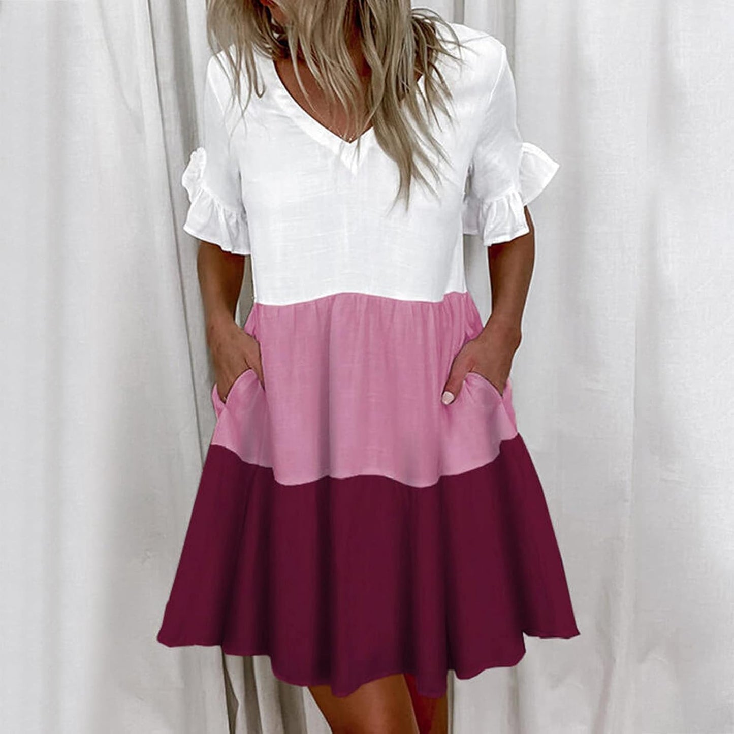 Aliah™ - Robe Charmante Colorblock
