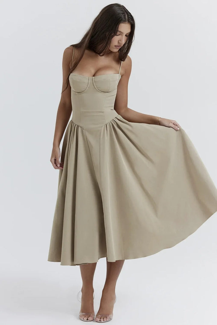 Clara - Robe midi avec corset