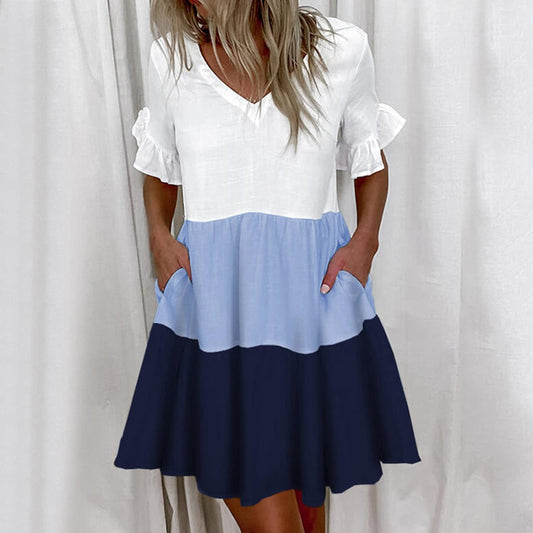 Aliah™ - Robe Charmante Colorblock
