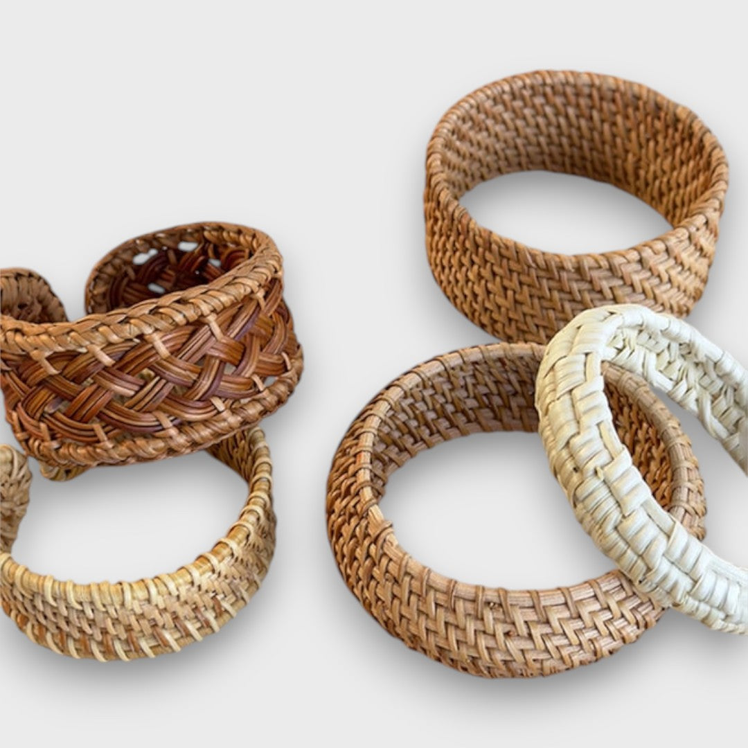 Noelia – Bracelet en Rattan Tressé
