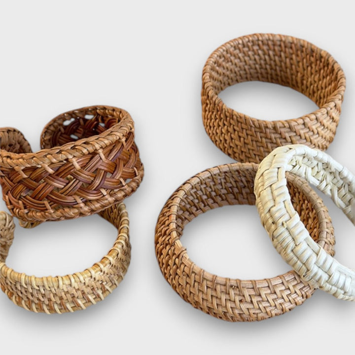 Noelia – Bracelet en Rattan Tressé