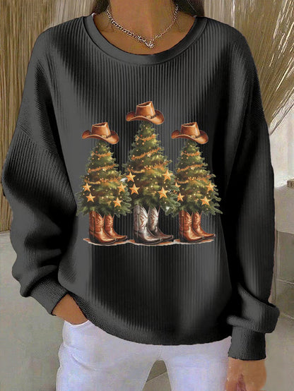 Noor - Pull de Noël avec des sapins de Noël western