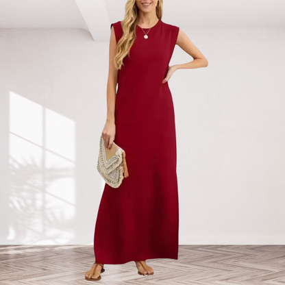 Robe longue d'été – Taille haute & sans manches