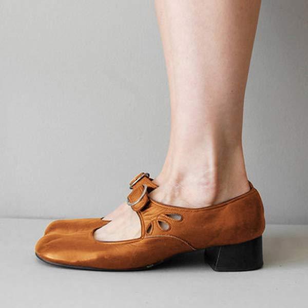 Beatrice - Sandales Compensées en Cuir avec Boucle Orthopédique