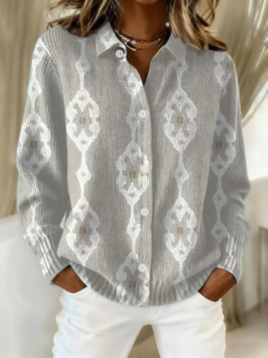 Renee™ – Blouse en Tricot Élégante avec Capuche et Motif en Diamant
