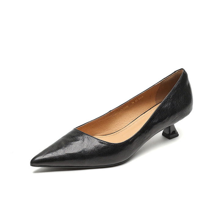 Annie - Bottines en cuir élégantes à talon moyen pour femme