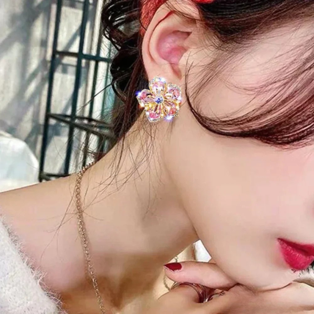 Boucles d'oreilles en zirconium multicolore en argent sterling