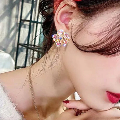 Boucles d'oreilles en zirconium multicolore en argent sterling
