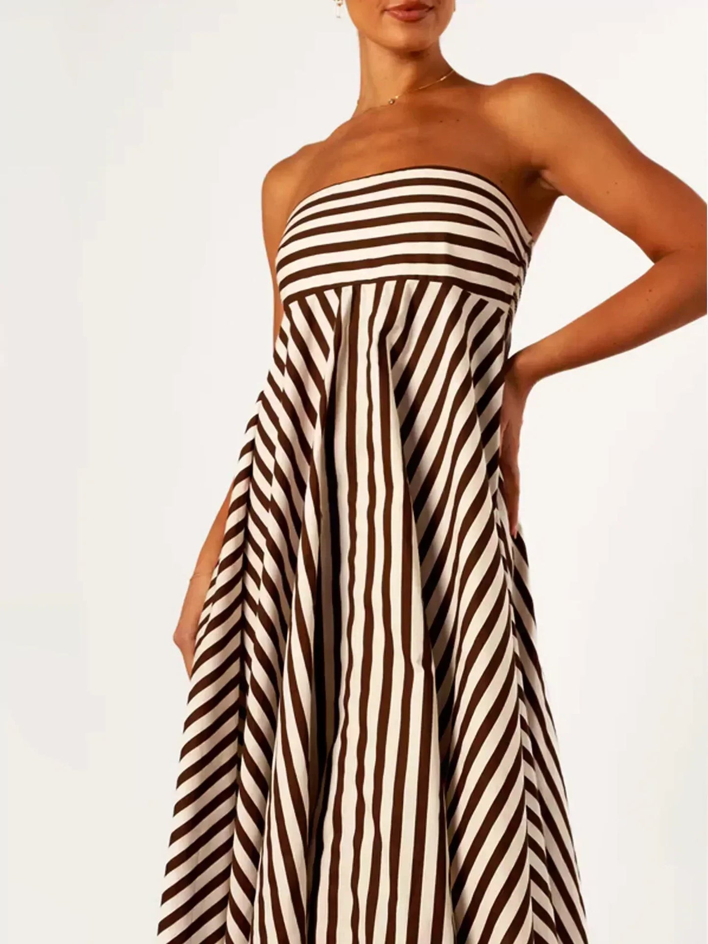 Damaris - Robe Maxi Froncée Confortable et Élégante
