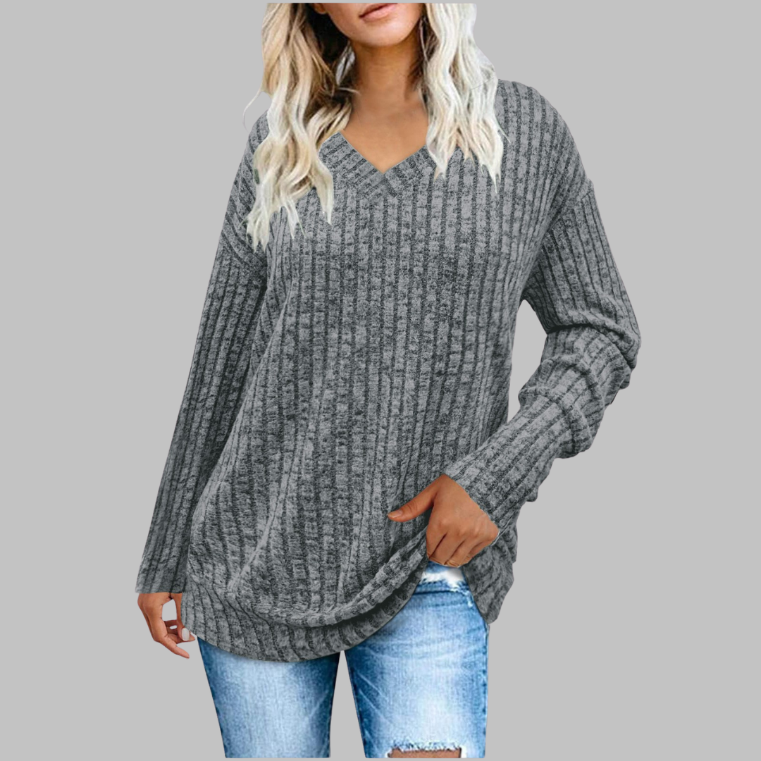 Deri | Pull Long à Col V Confortable