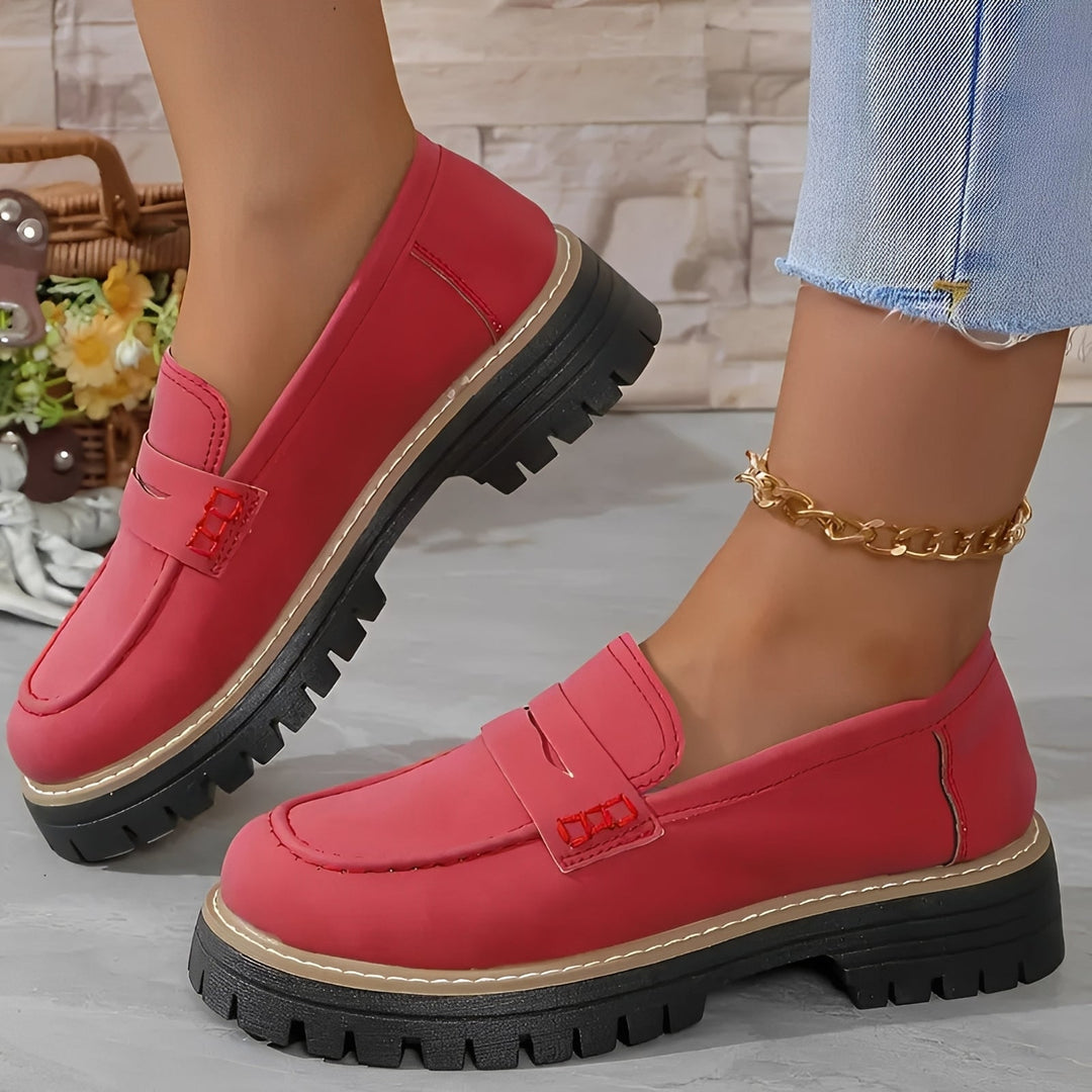 Elise - Mocassins plateforme élégants mat pour femme