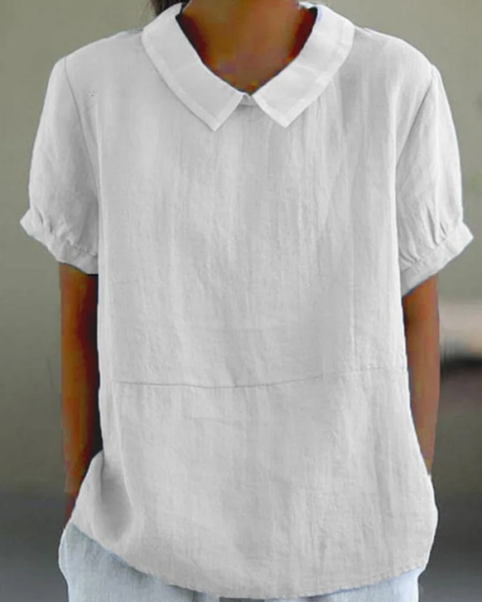 Beatrix | Chemise en Coton-Lin à Fleurs Rétro