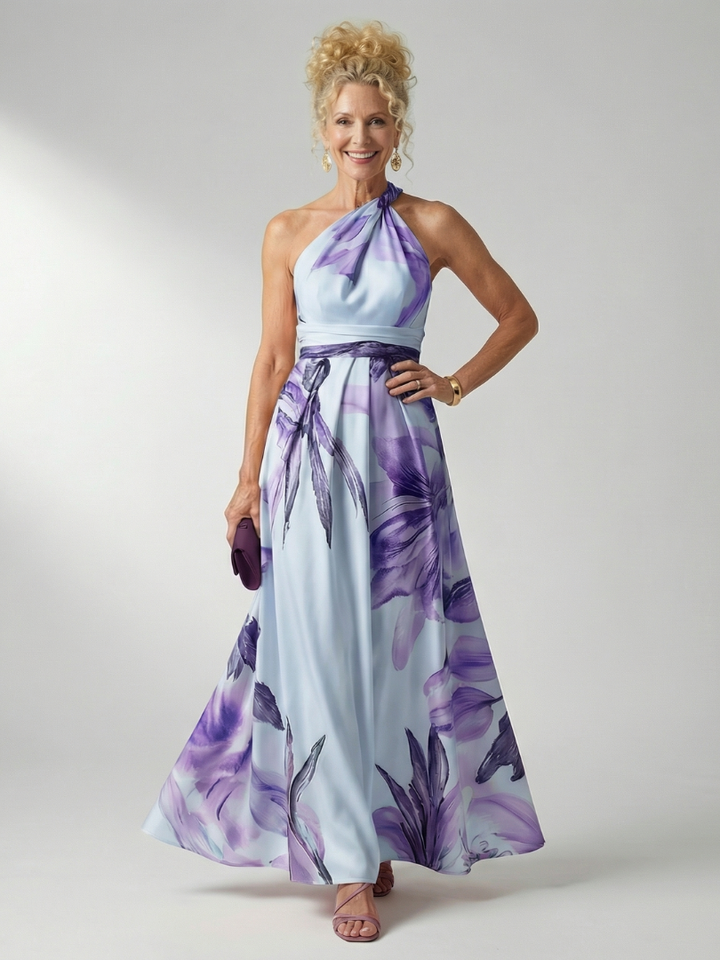 Amiel | Robe Maxi Fleurie Léger - Coupe Américaine Sans Manches