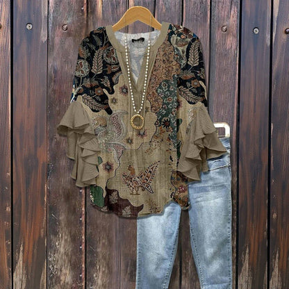 Naomi™ - BLOUSE VINTAGE DÉCONTRACTÉE AVEC UN DESIGN ÉLÉGANT