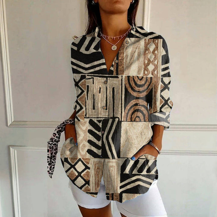 Sydney™ - ROBE CHEMISE AVEC IMPRIMÉ ABSTRAIT VINTAGE