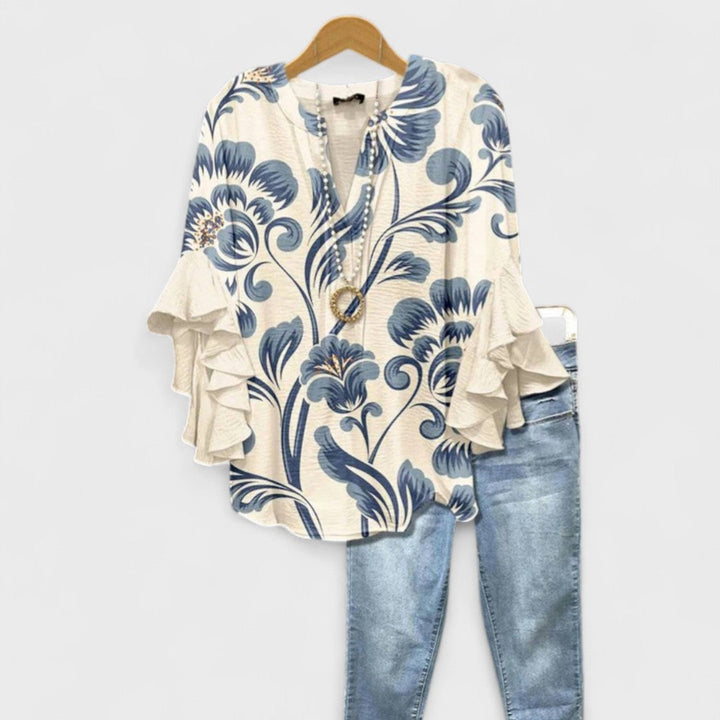 Cordelia™ | Blouse Imprimée pour Femmes avec Manches Volantes