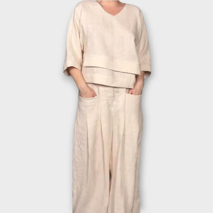 Ensemble de Lounge de Deux Pièces avec Pantalon Large et Coupe Détendue