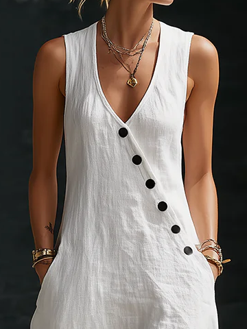 Robe Maxi Donna Boutonnée Fluide - Élégance Minimaliste Quotidienne